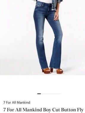 7 FOR ALL MANKIND BOY CUT JEANS SIZE 32. MEDIUM WASH.  LOW TO MID RISE 8".